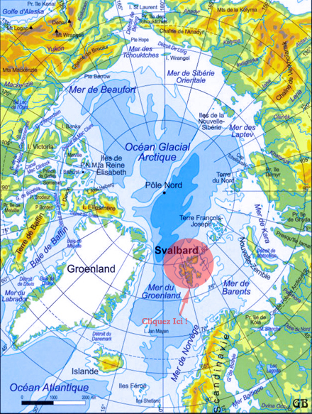 Pour voir une catre plus prcise du Svalbard cliquez sur l'archipel